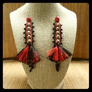 Handmade soutache and bead earrings